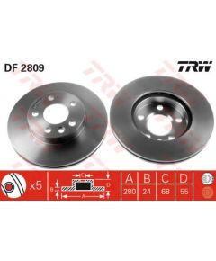 TRW Bremžu disks DF2809