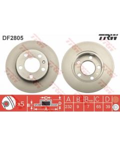 TRW Bremžu disks DF2805