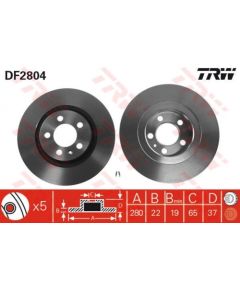 TRW Bremžu disks DF2804