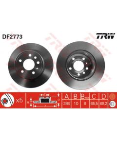 TRW Bremžu disks DF2773