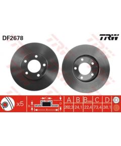 TRW Bremžu disks DF2678