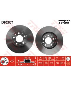 TRW Bremžu disks DF2671