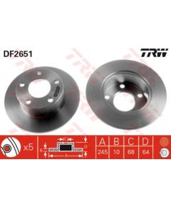 TRW Bremžu disks DF2651