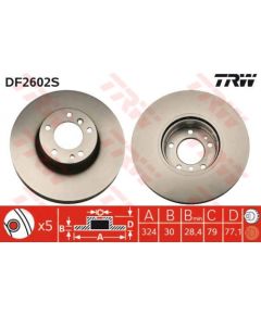 TRW Bremžu disks DF2602S