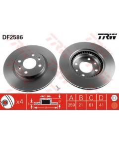 TRW Bremžu disks DF2586