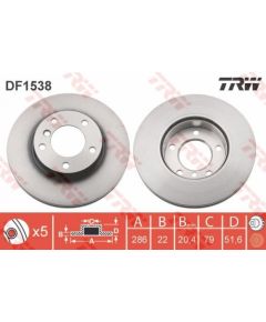 TRW Bremžu disks DF1538
