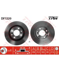 TRW Bremžu disks DF1220