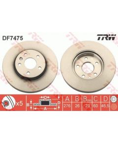 TRW Bremžu disks DF7475
