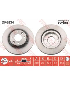 TRW Bremžu disks DF6534
