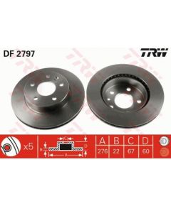 TRW Bremžu disks DF2797