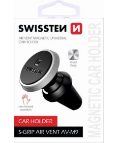 Swissten S-Grip AV-M9 Universāls Auto Stiprinājums Gaisa Restei Melns / Sudraba