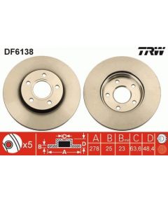 TRW Bremžu disks DF6138