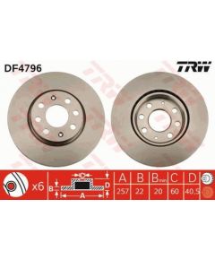 TRW Bremžu disks DF4796