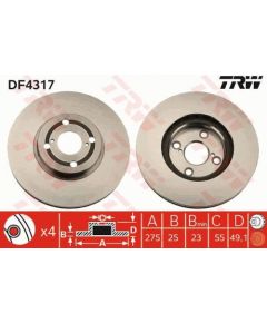 TRW Bremžu disks DF4317