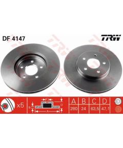 TRW Bremžu disks DF4147