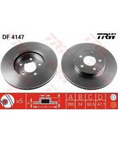 TRW Bremžu disks DF4147