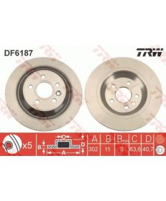 TRW Bremžu disks DF6187