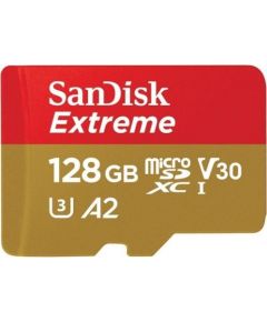 SANDISK EXTREME microSDXC 128 GB 160/90 MB/s A2 C10 V30 UHS-I U3 ActionCam