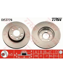 TRW Bremžu disks DF2776