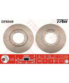 TRW Bremžu disks DF6049