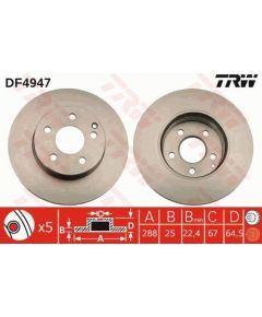 TRW Bremžu disks DF4947