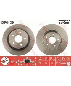 TRW Bremžu disks DF6139