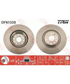 TRW Bremžu disks DF6133S
