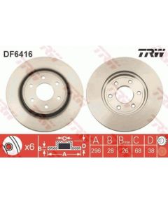 TRW Bremžu disks DF6416