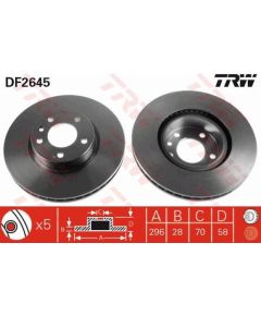 TRW Bremžu disks DF2645