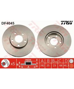 TRW Bremžu disks DF4045