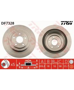 TRW Bremžu disks DF7328