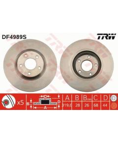 TRW Bremžu disks DF4989S