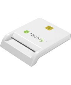 Techly Compact USB 2.0 Smart card reader, writer white