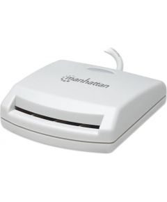 Manhattan Smart Card Reader USB External Contact Reader, White
