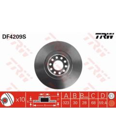 TRW Bremžu disks DF4209S