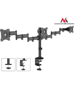 Maclean MC-691 Triple Desk Mount Monitor Arm 360 ° Adjustable Bracket 13-27 Inch