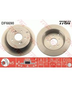 TRW Bremžu disks DF6690