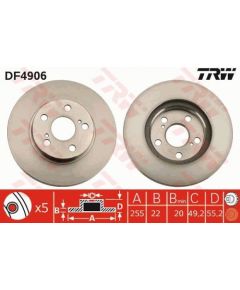 TRW Bremžu disks DF4906