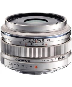 Olympus M.Zuiko Digital 17мм f/1.8 объектив, серебристый