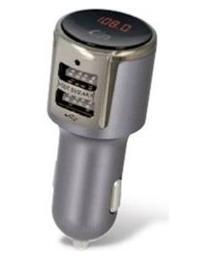 Forever TR-340 Bluetooth 4.2 FM Transmitter Priekš Auto Radio ar Mikrofonu un Tālvadības pulti + Uzlādes Ligzdas 2xUSB 2.1A Pelēks