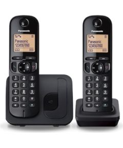 Panasonic Cordless KX-TGC212FXB Black, Built-in display, Phonebook capacity 50 entries, Speakerphone, Caller ID