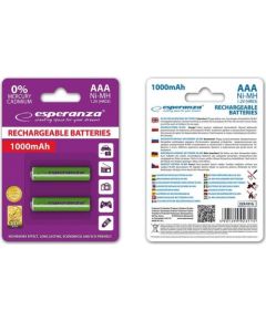 Esperanza EZA101G RECHARGEABLE BATTERIES Ni-MH AAA 1000MAH 2PCS. - GREEN