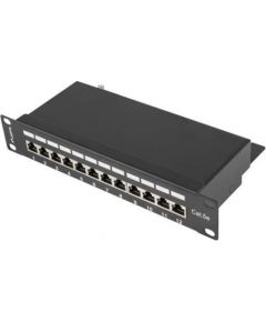 Lanberg Patch Panel 10'', 12 port 1U, cat.5e, black