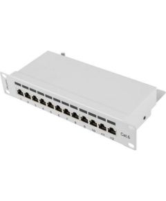 Lanberg Patch Panel 10'', 12 port 1U, cat.6, grey