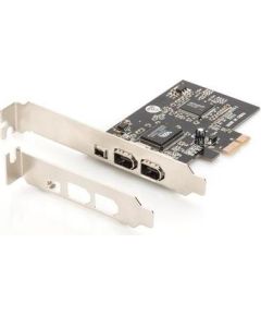 DIGITUS Add-On Card Firewire (400) PCI Express, 2xExt. 1xInt. IEEE1394a 6pin