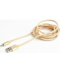 Gembird cotton braided micro USB cable 2.0 1.8M Gold