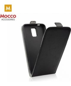 Mocco Kabura Rubber Case Vertikāli Atverams Premium Eco ādas Maks Telefonam Huawei P9 Lite Mini Melns