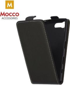 Mocco Kabura Rubber Case Vertikāli Atverams Premium Eco ādas Maks Telefonam Samsung G928 Galaxy S6 Edge Plus Melns