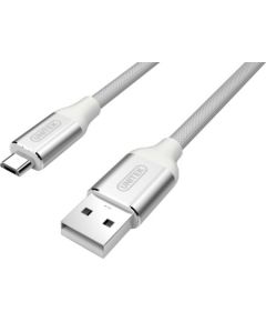 Unitek Cable USB to microUSB 2.0 Silver; Y-C4026ASL