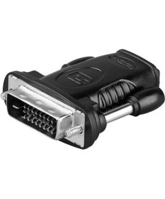 Goobay HDMI/DVI-D adaptor, nickel plated DVI-D male Dual-Link (24+1 pin), HDMI female (Type A)